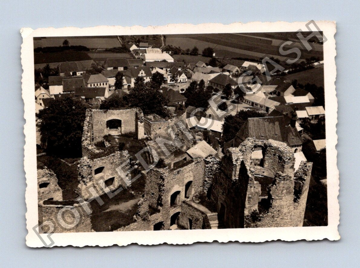Stará fotografie hrad Rabí letecký pohled 1935 (BM26927)