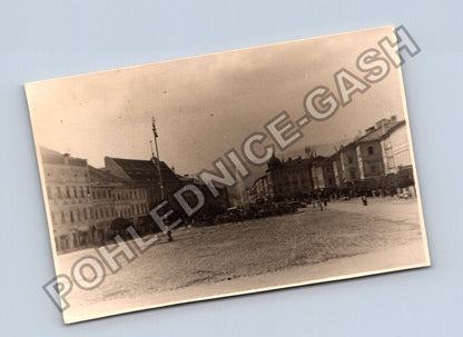Stará fotografie Brno městské náměstí s fontánou (BM26929)