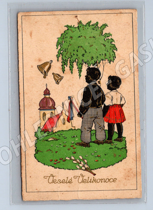 Velikonoční pohlednice český folklór kroje (M10006)
