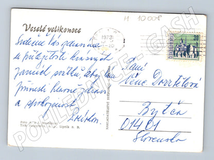 Easter postcard Czechoslovakia 1973 manuscript (M10008)