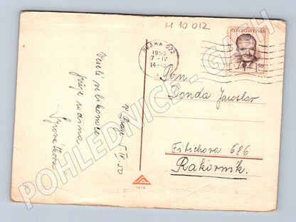 Easter postcard 1950 Czechoslovakia small format used (M10012)