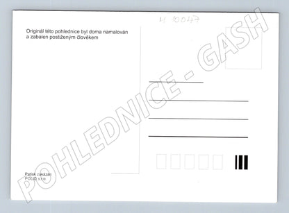 Velikonoční pohlednice zajíček a kraslice ruční (M10047)