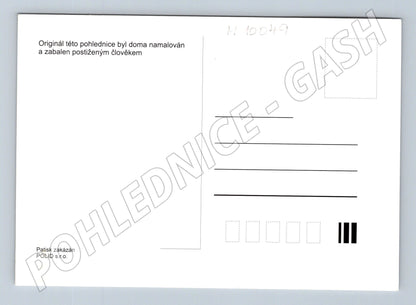 Velikonoční pohlednice ručně kreslený motiv (M10049)