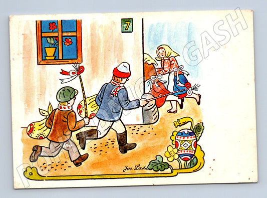 Velikonoční pohlednice Josef Lada pomlázka (M10057)