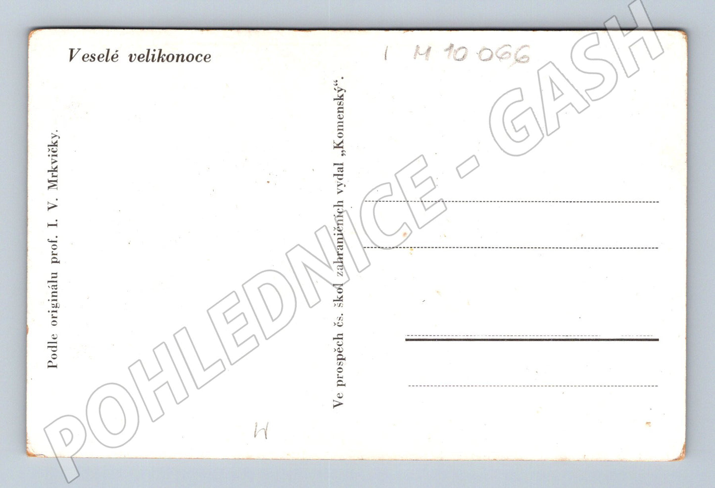 Velikonoční pohlednice dívka s koněm Mrkvička (M10066)
