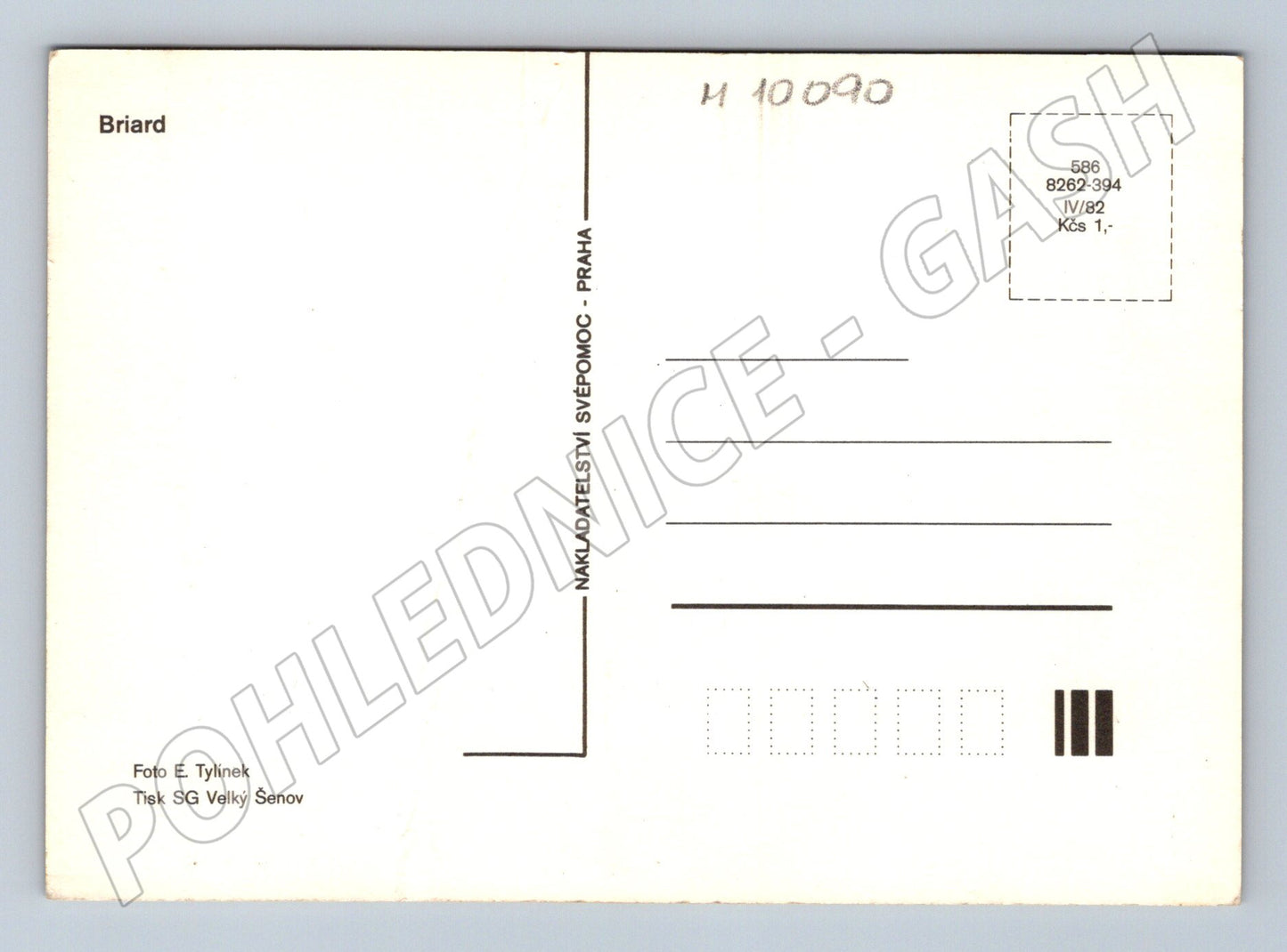 Pohlednice pes Briard Svépomoc Praha 1982 (M10090)