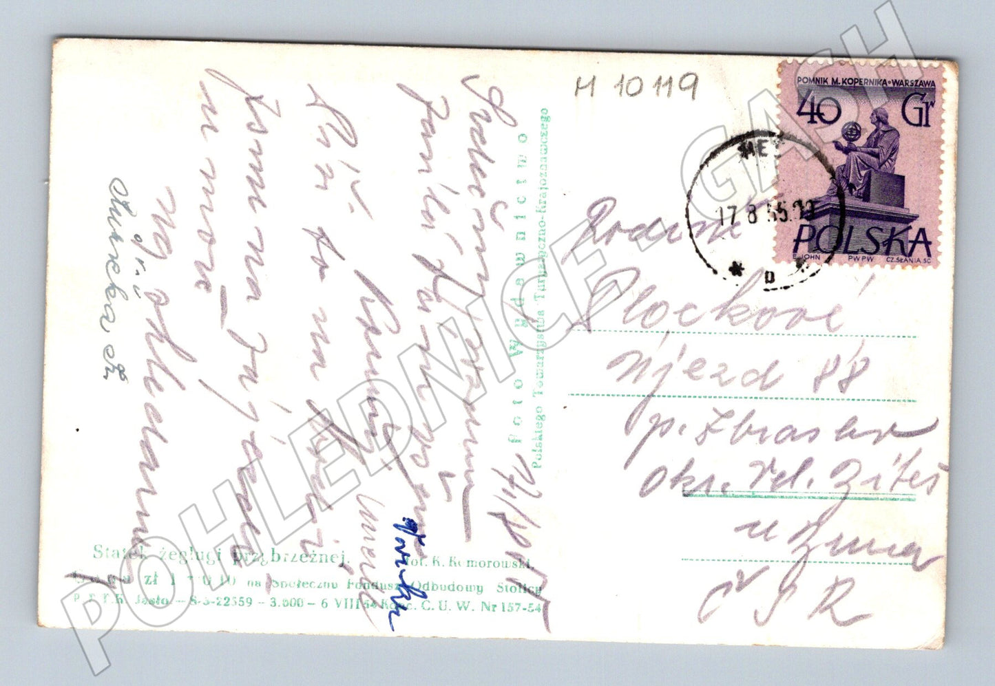 Parník Barbara Gdańsk Polsko 1951 poštovní (M10119)