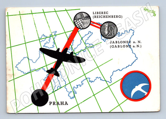 První let ČSA Praha Liberec 1937 pamětní (M10136)