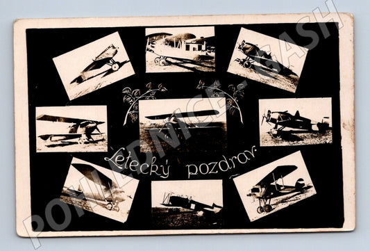 Letecký pozdrav koláž letadel Prostějov (M10139)