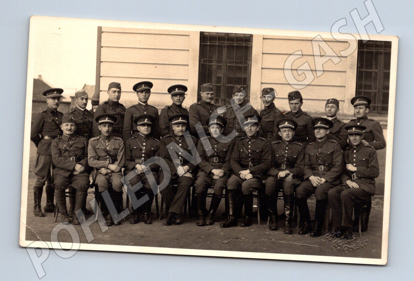 Prešov soldiers interwar postcard (M10161)