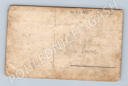 Wedding couple soldier old postcard (M10185)