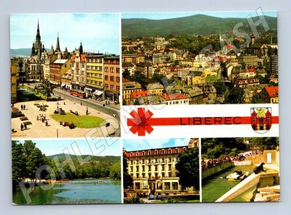 Pohlednice Liberec – historická radnice a zoo (M10206)