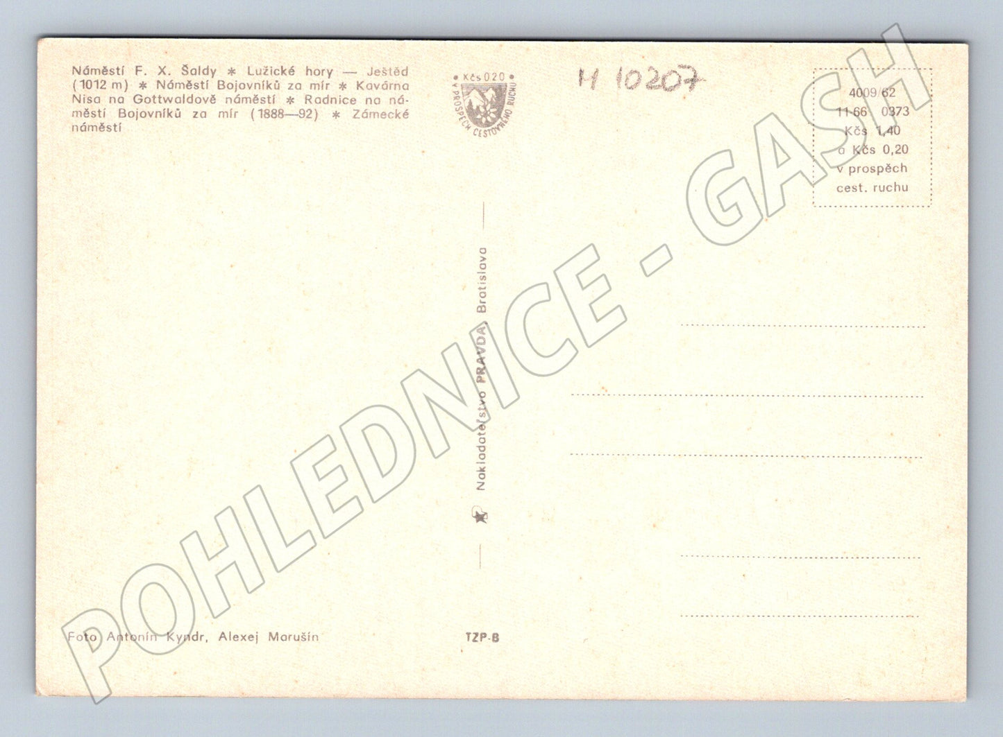 Pohlednice Liberec Radnice - Ještěd (M10207)