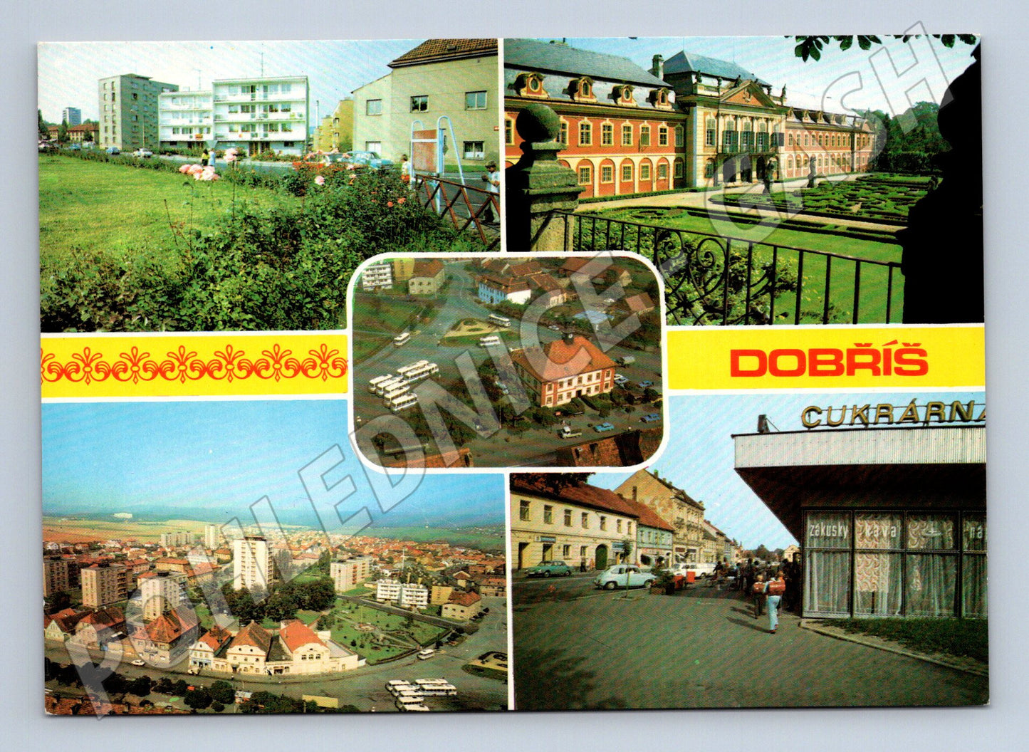Pohlednice Dobříš – zámek, náměstí, sídliště (M10214)