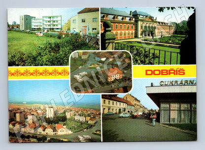 Pohlednice Dobříš – zámek, náměstí, sídliště (M10214)