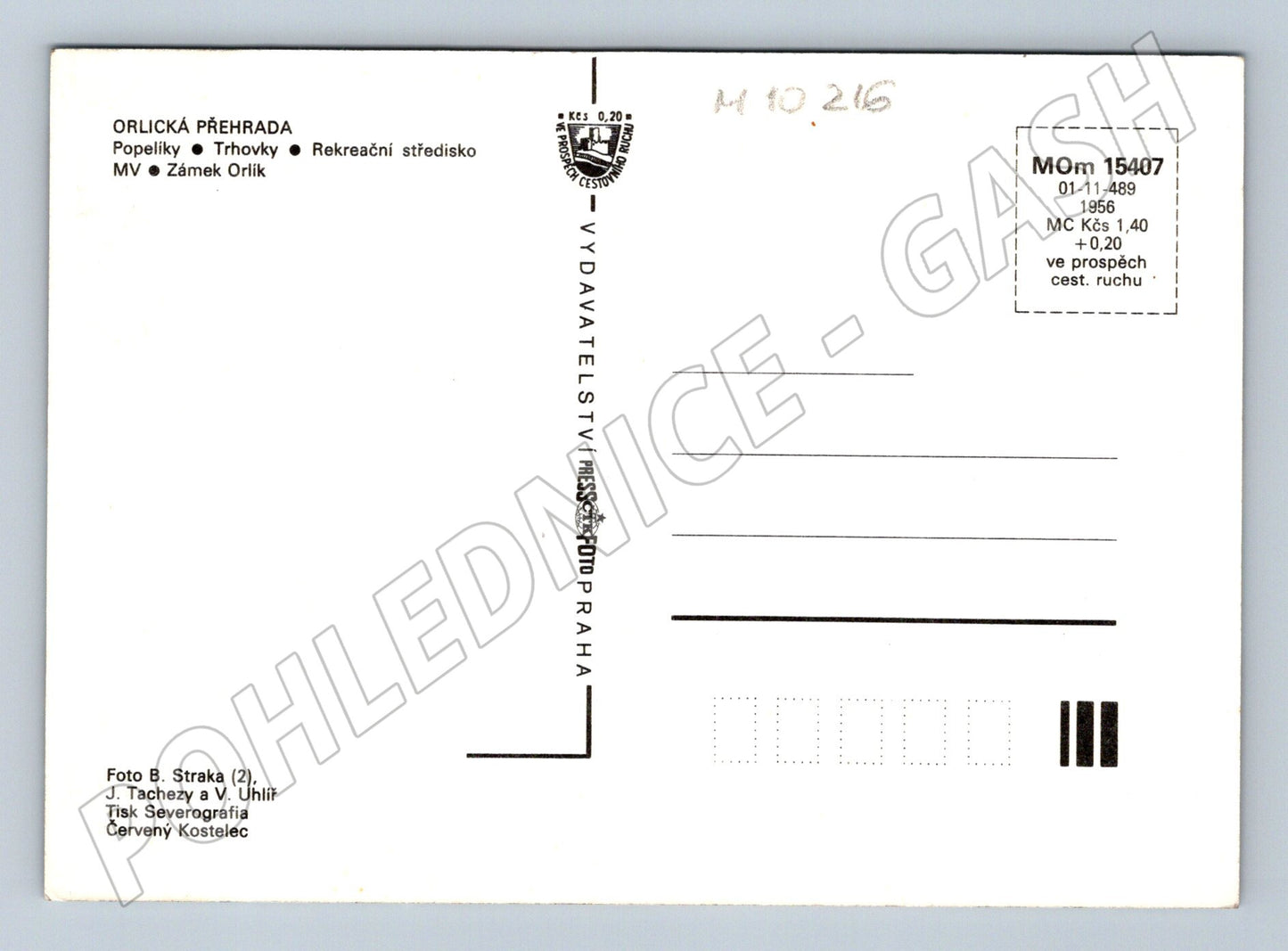 Pohlednice Orlická přehrada - zámek Orlík (M10216)