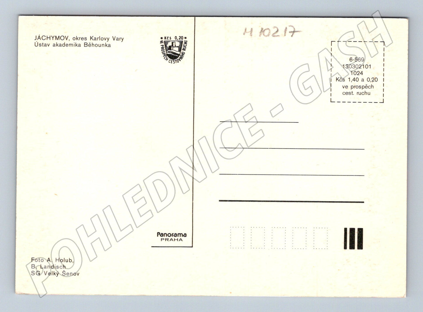Pohlednice Jáchymov – Ústav akademika Běhounka (M10217)