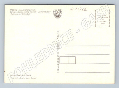 Pohlednice Třeboň – lázně, náměstí, rybník Svět (M10222)
