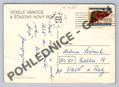 Pohlednice Vánoční Československo přání (M1024)