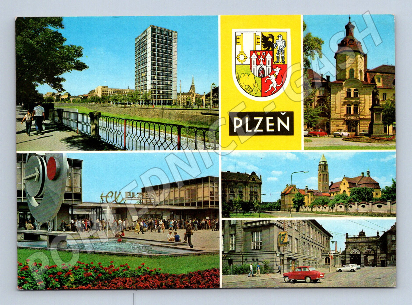 Pohlednice PLZEŇ – více záběrů, znak města (M10245)