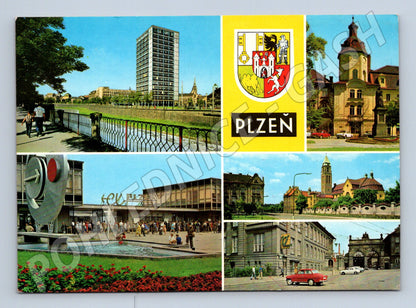 Pohlednice PLZEŇ – více záběrů, znak města (M10245)