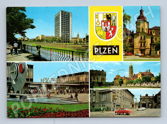 Pohlednice PLZEŇ – více záběrů, znak města (M10245)