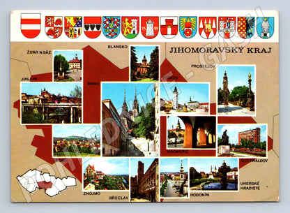 Pohlednice Jihomoravský kraj - více záběrů měst (M10248)