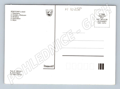 Pohlednice Rokycany a okolí – víceobrázková, mapa (M10258)