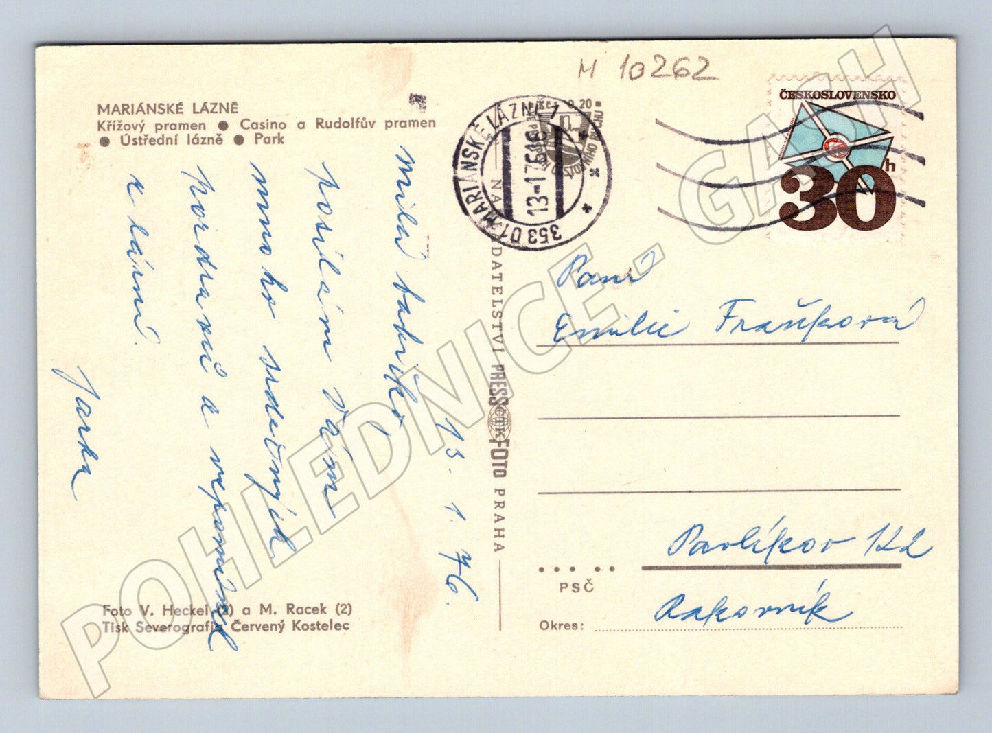 Pohlednice Mariánské Lázně – koláž (M10262)