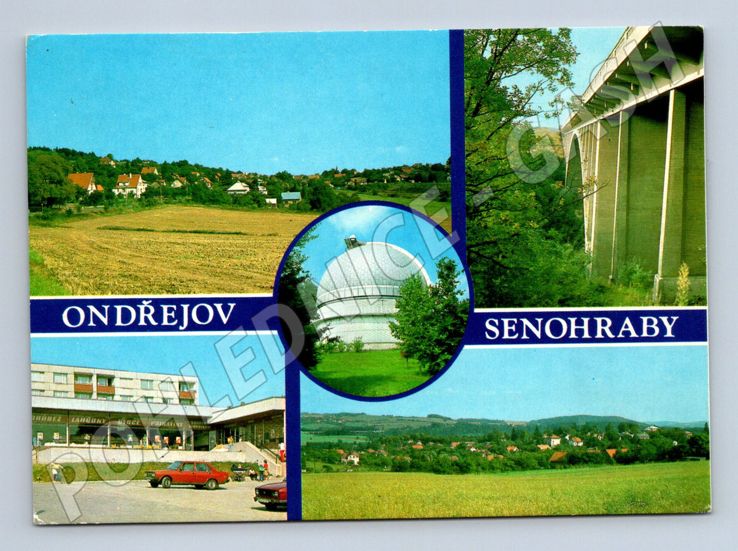 Pohlednice Ondřejov a Senohraby – observatoř, most (M10274)