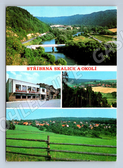 Pohlednice Stříbrná Skalice, řeka Sázava (M10279)