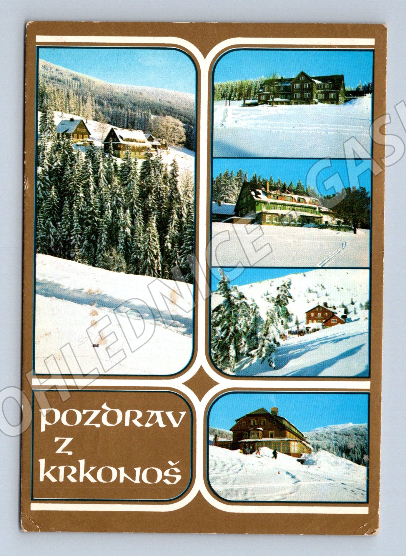 Pohlednice Jelení a Medvědí bouda, zimní motiv (M10288)
