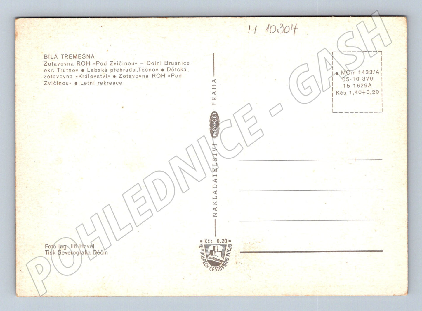 Pohlednice Královédvorsko – Bílá Třemešná, Labská přehrada (M10304)