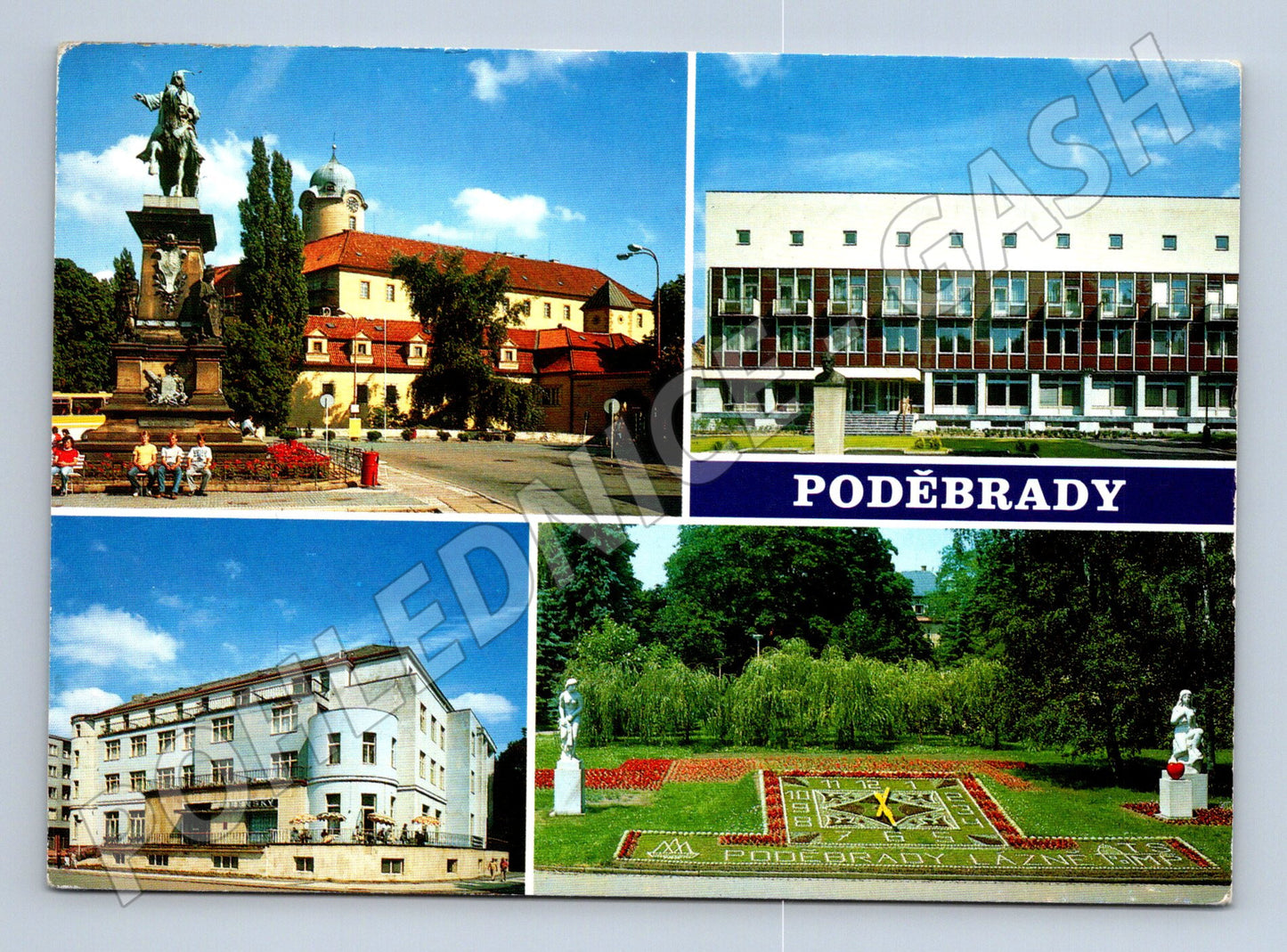 Pohlednice Poděbrady – více motivů, razítko (M10309)