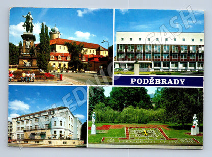 Pohlednice Poděbrady – více motivů, razítko (M10309)