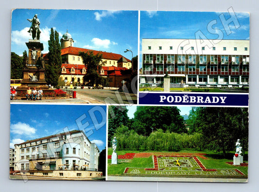 Pohlednice Poděbrady – více motivů, razítko (M10309)