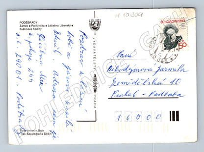 Pohlednice Poděbrady – více motivů, razítko (M10309)