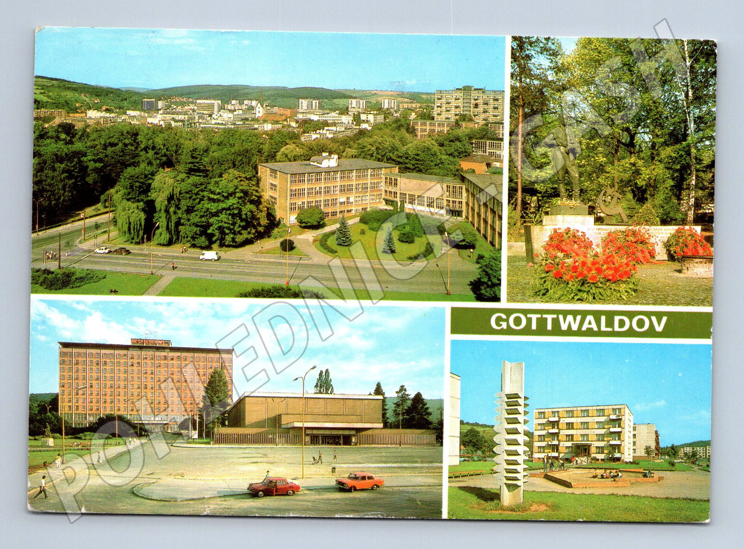Pohlednice Gottwaldov – více záběrů města (M10311)