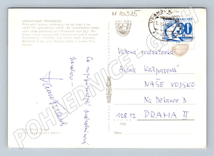 Pohlednice Vranovská přehrada - ručně psaná (M10325)