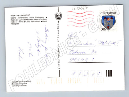 Pohlednice Radhošť – socha Radegasta, kaple, hotel (M10327)