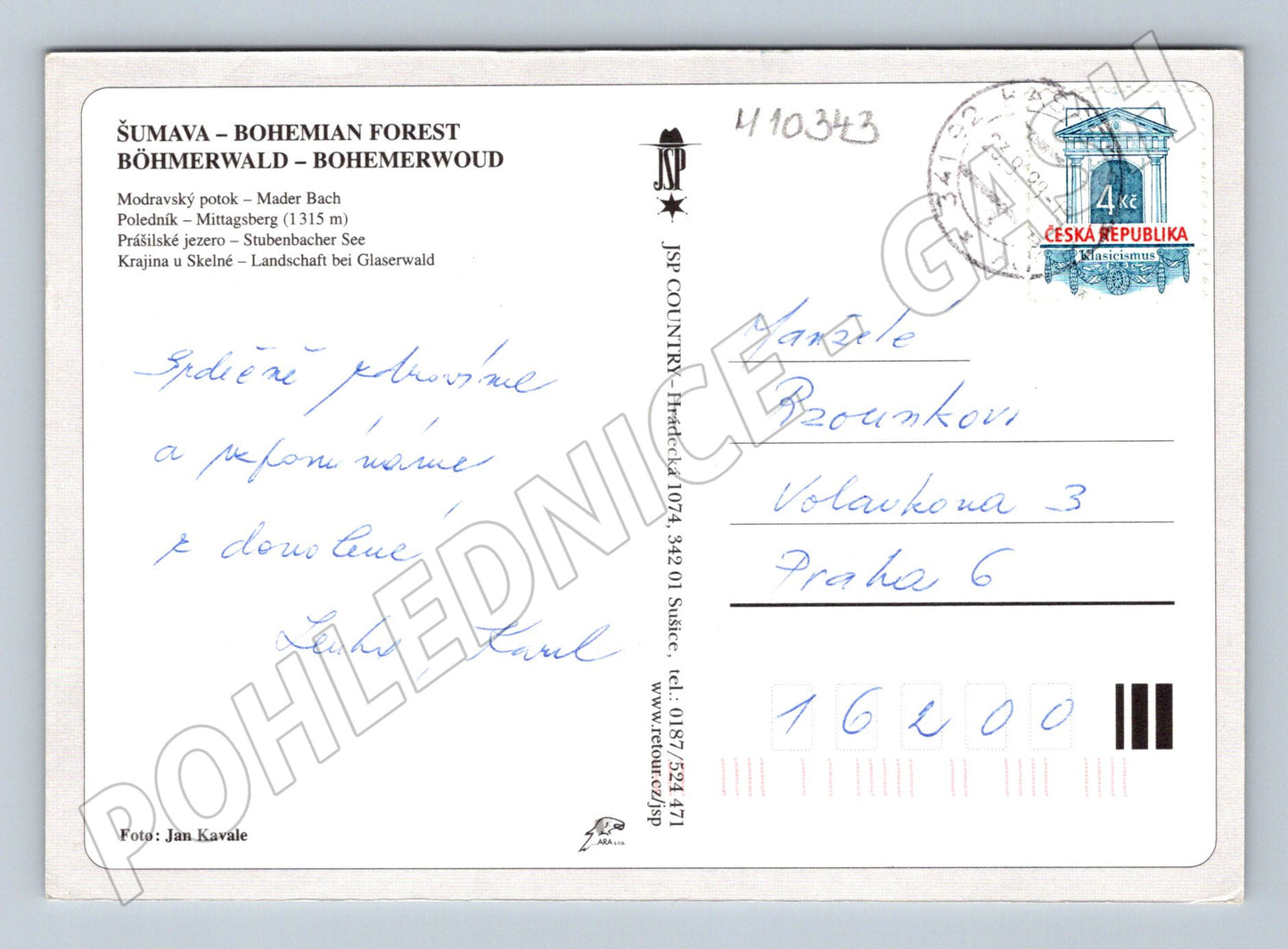 Pohlednice Šumava – rozhledna Poledník (M10343)