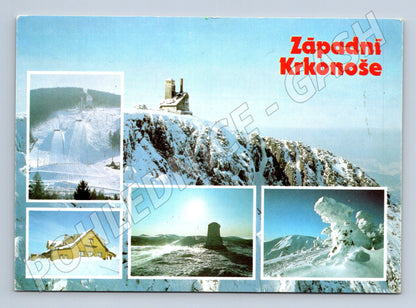 Pohlednice Západní Krkonoše – zimní krajina, turistické chaty (M10348)