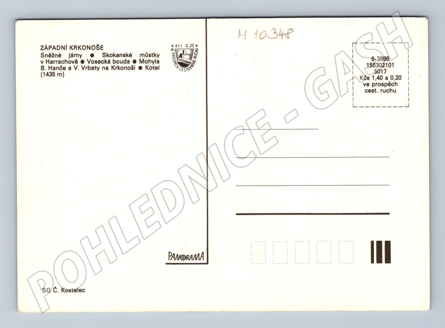 Pohlednice Západní Krkonoše – zimní krajina, turistické chaty (M10348)