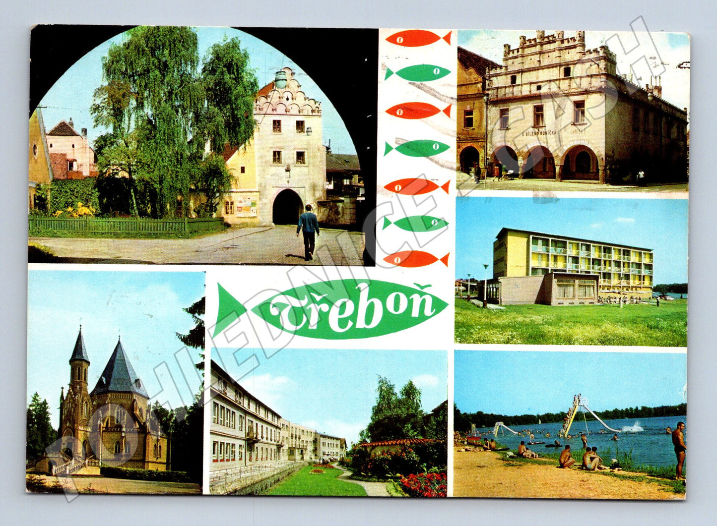 Pohlednice Třeboň historická s více záběry (M10366)