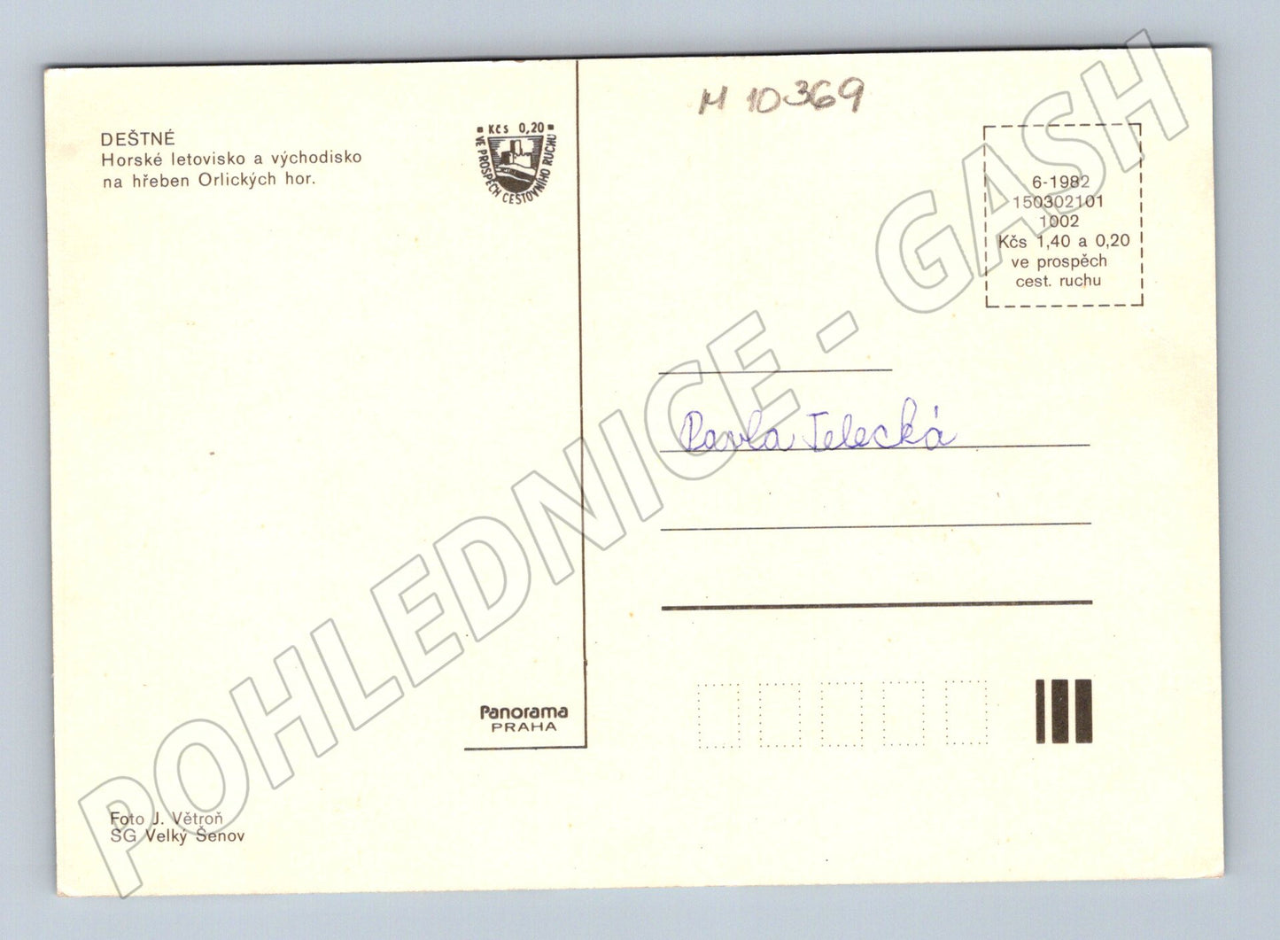 Pohlednice Deštné v Orlických horách 1982 Panorama (M10369)
