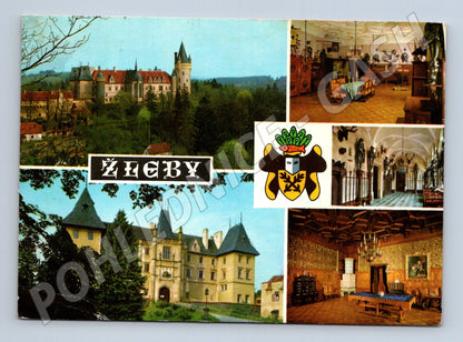 Pohlednice Žleby – zámek a interiéry (M10378)
