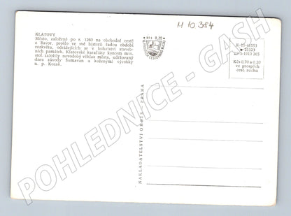 Pohlednice Klatovy historická černobílá koláž památek (M10384)