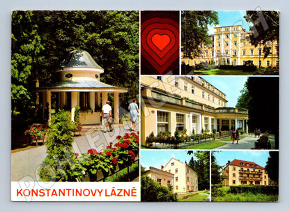 Pohlednice Konstantinovy Lázně – lázeňské budovy (M10393)