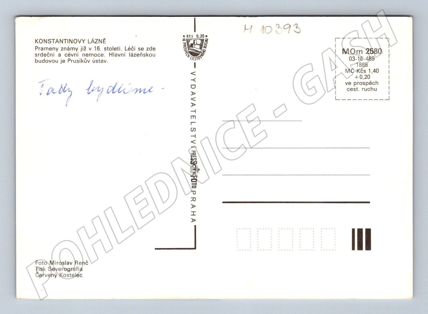 Pohlednice Konstantinovy Lázně – lázeňské budovy (M10393)