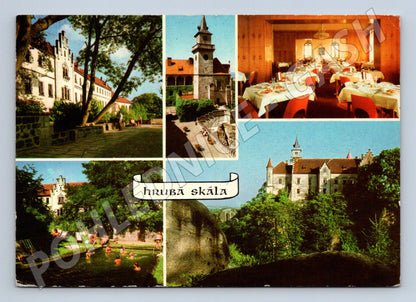 Pohlednice Hrubá Skála – zámek, jídelna, koupaliště (M10397)